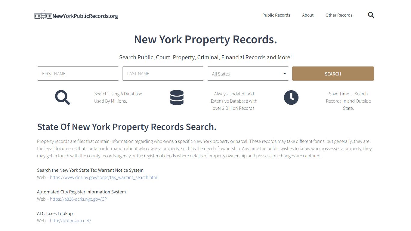 New York Property Records: NewYorkPublicRecords.org